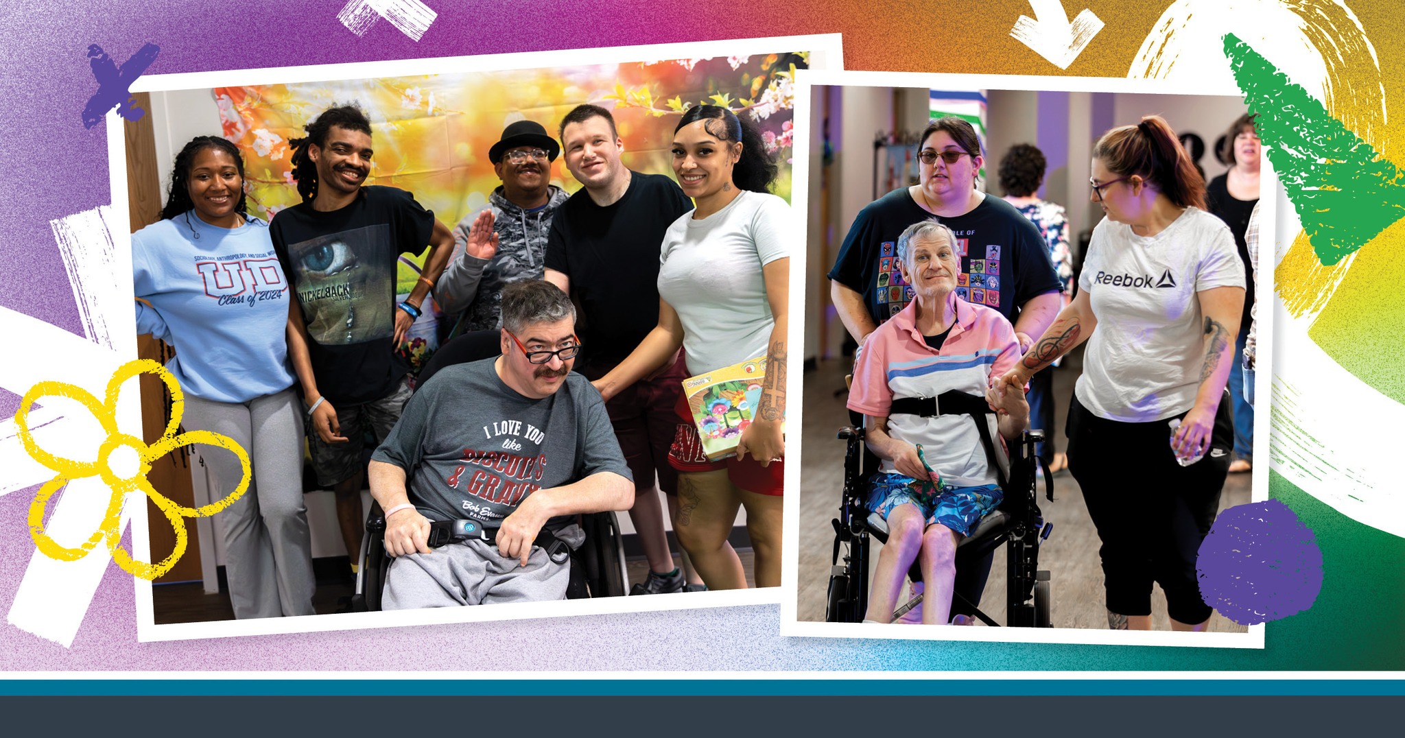 groups of adults with developmental disabilities participate in Graceworks Enhanced Living Day Program